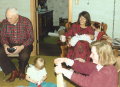 305 Christmas 1987 at Orrin and Charlotte Heinrich - Orrin,Andrea,Mary,baby,Lucy