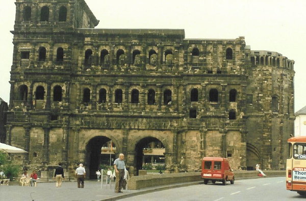 420 Orrin and Joe walking to see the Roman ruins, Trier, France