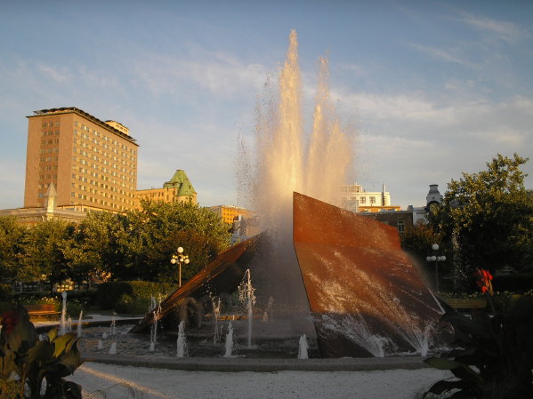 P1080747 (2) Fountain near the train station, Quebec