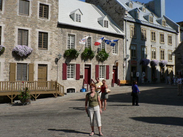 P1080765 Jane at Place Royale, lower town, Quebec