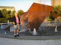 P1080747 (1) Howard by a fountain near the train station, Quebec