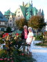 P1080755 (1) Howard and Mary Ann, by a fountain near the train station, Quebec