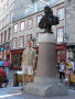 P1080768 Joe by statue of Louis XIV, Place Royale, lower town, Quebec