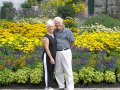 P1080779a (1) Mary Ann and Howard, garden of Fine Arts Museum, Quebec