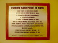 P1090105 Plaque commemorating founding of parish in 1670, GIBAUT could be BIBAUT,  Church of St Pierre (St