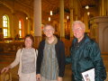 P1090109 Jane and Howard with man who showed us around, Church of St Pierre (St